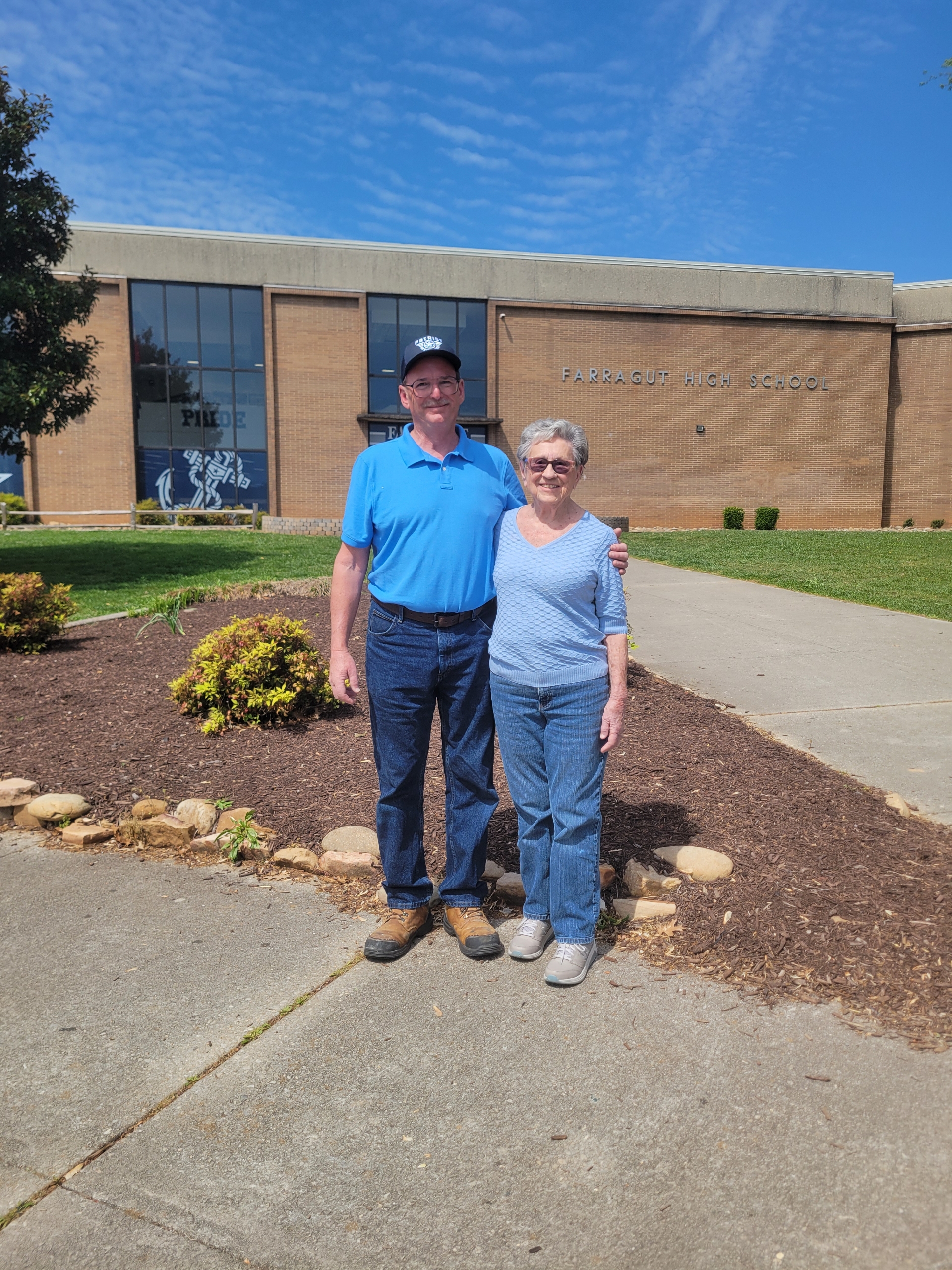 Greg with his mom at Farragut High School